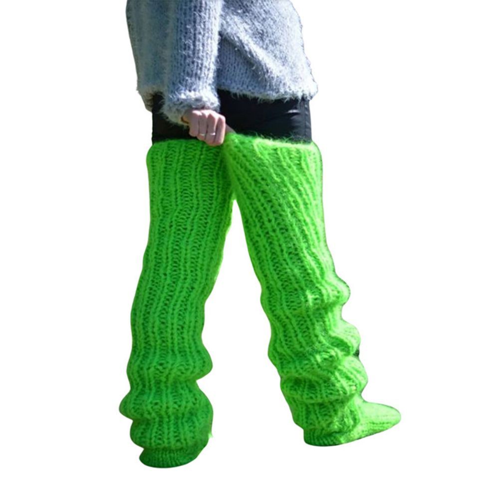 Womens Solid Color Knitted Wool Socks Over The Knee - MyFaceSocksUK