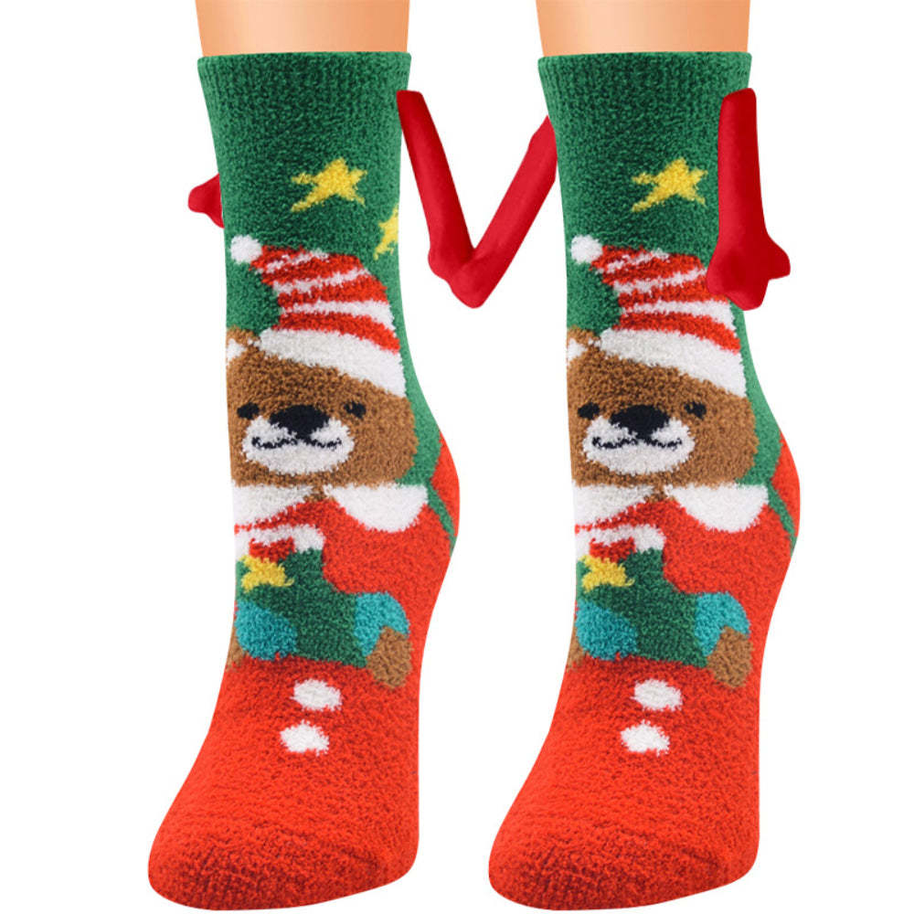 Christmas Holding Hands Socks Magnetic Hand in Hand Socks Unique Christmas Gifts - MyFaceSocksUK