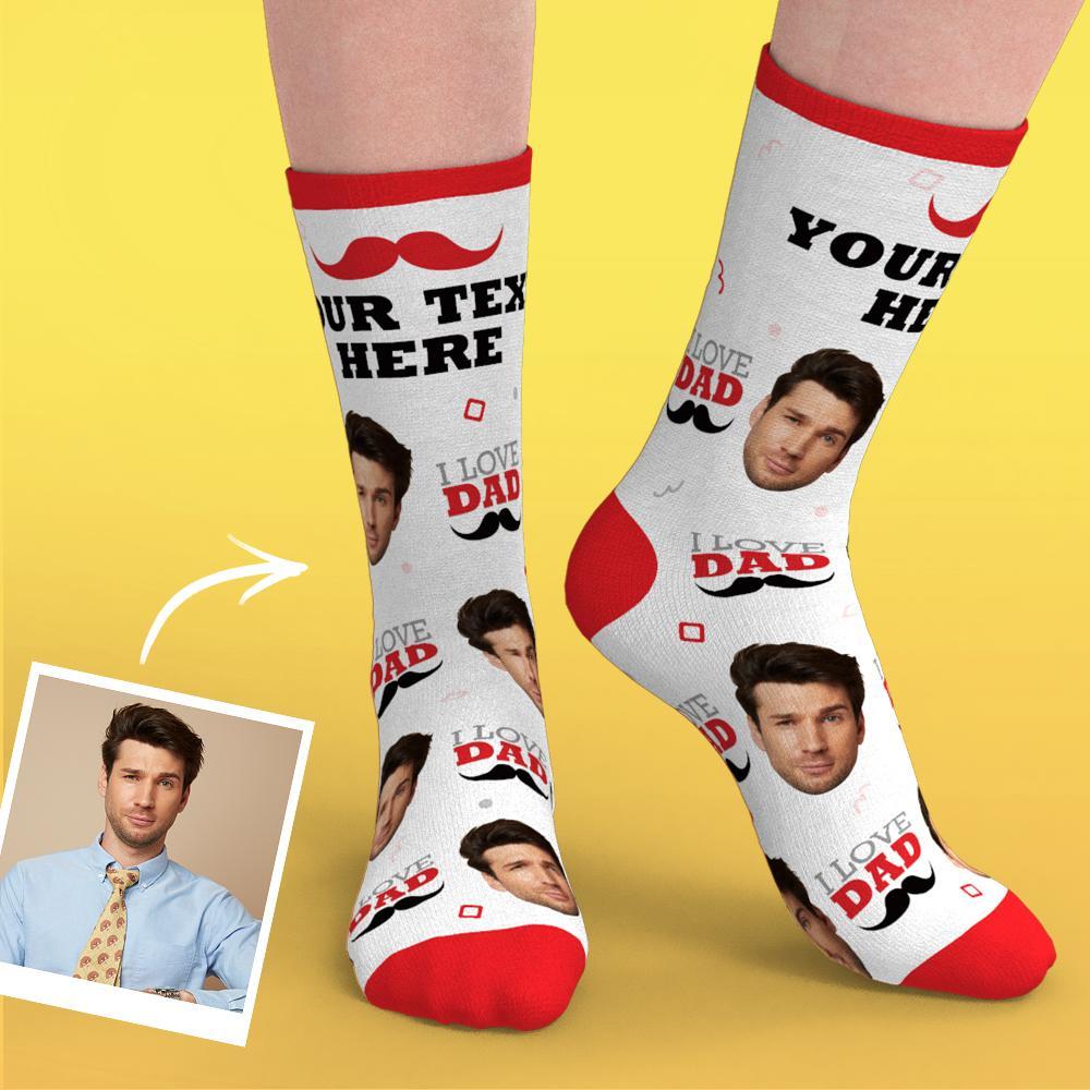 Custom Heart Socks With Your Text- MyFaceSocksUK