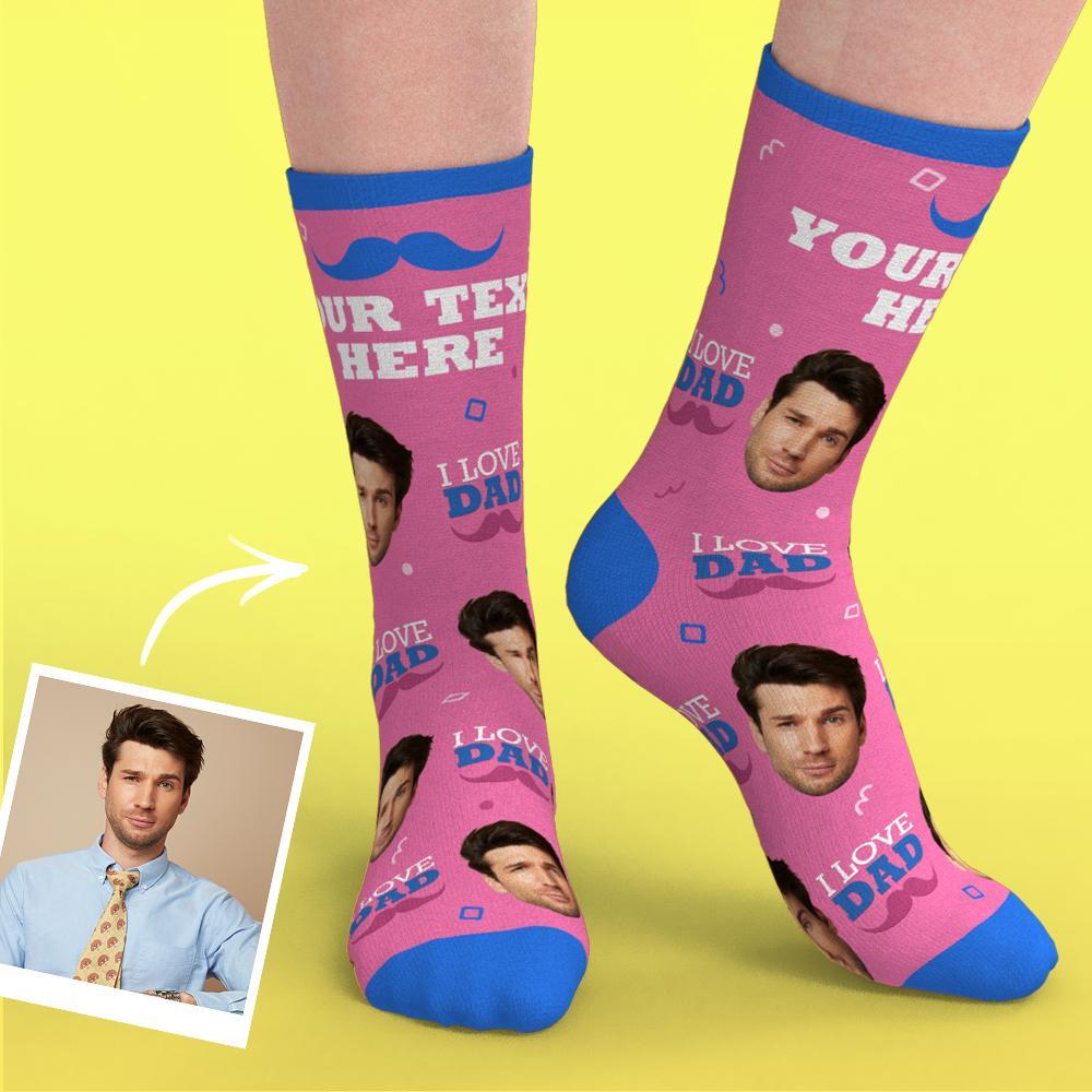 Custom Heart Socks With Your Text- MyFaceSocksUK