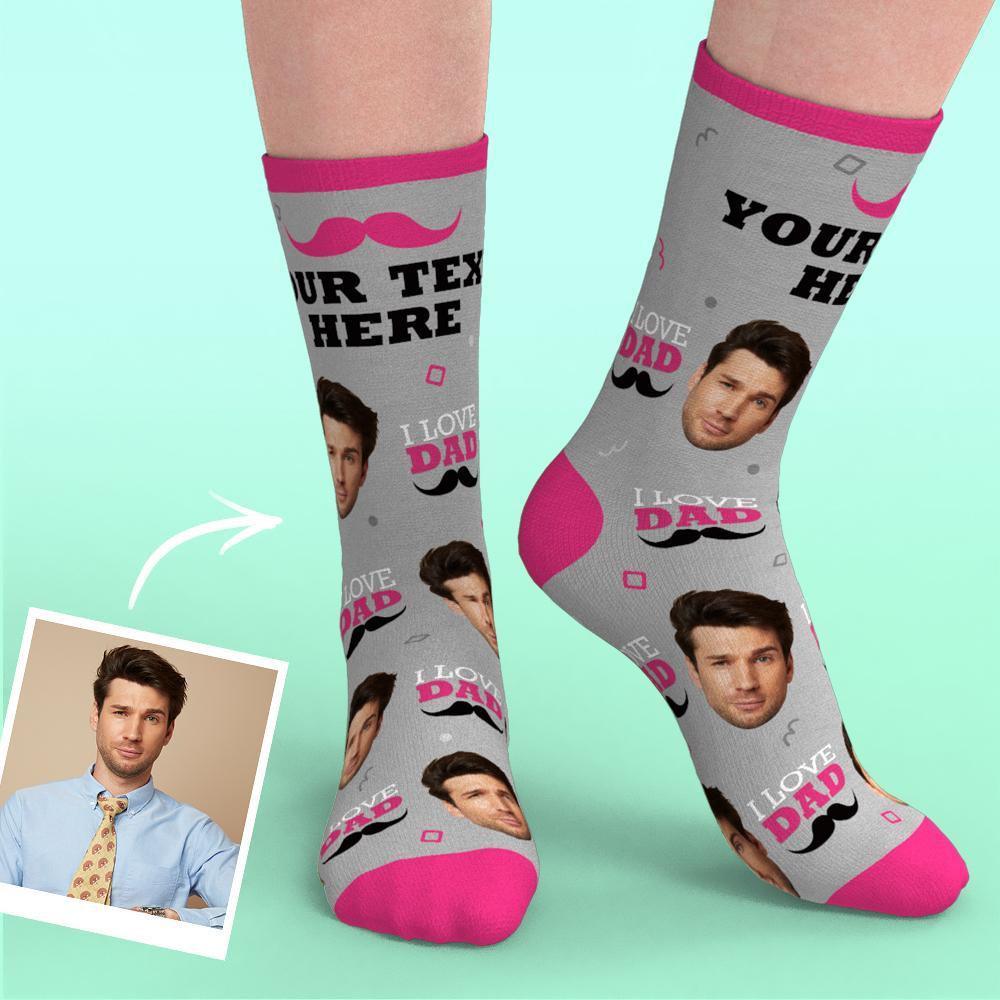 Custom Heart Socks With Your Text- MyFaceSocksUK