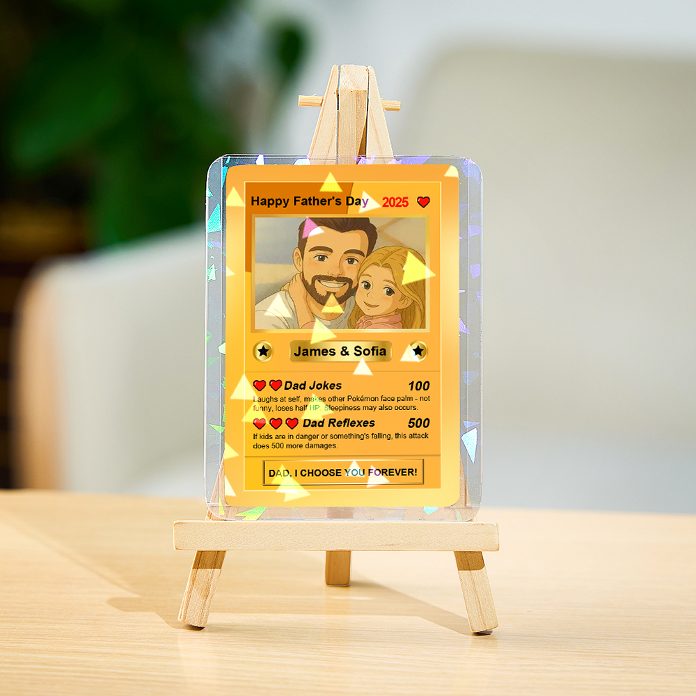 Custom Poke Card Clay Style Fathers Day Card Custom Text and Photo Poke Card Gift For Dad Poke Present - MyFaceSocksUK