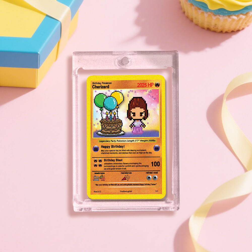 Custom Birthday Poke Card Cartoon Card Choose your Own Style Perfect Gift Idea for Birthday