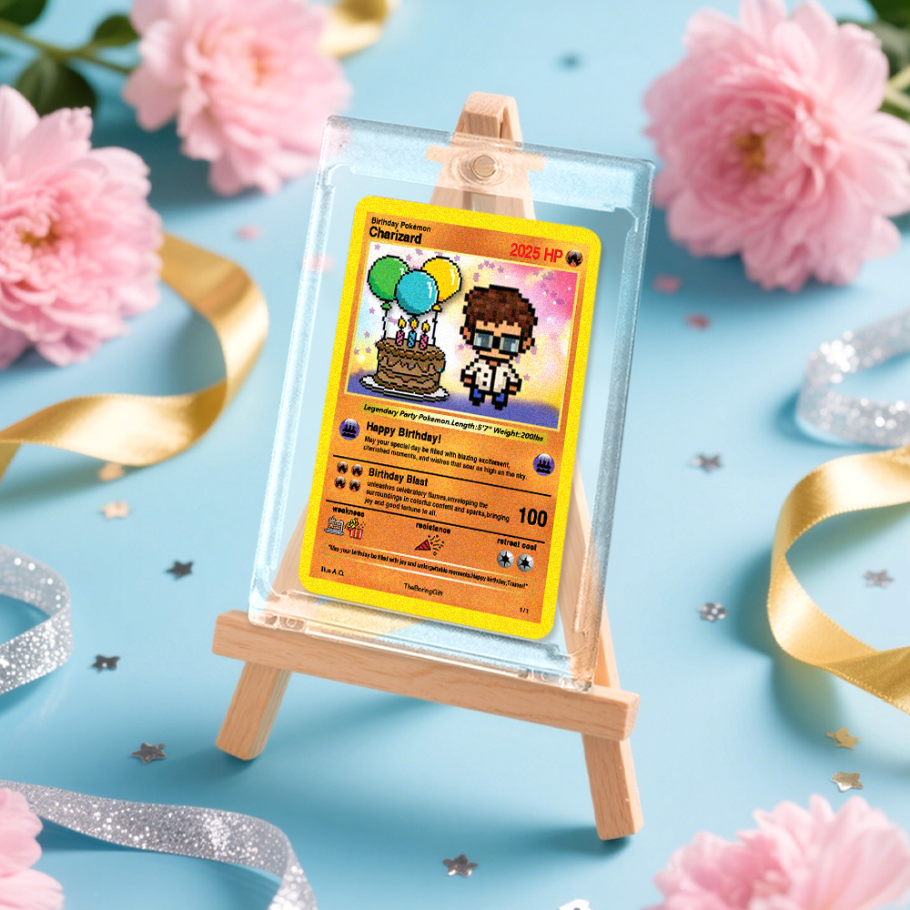 Custom Birthday Poke Card Cartoon Card Choose your Own Style Perfect Gift Idea for Birthday