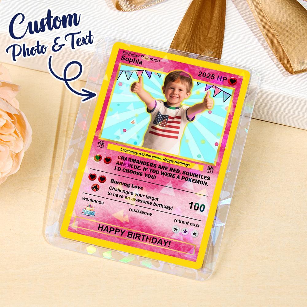 Custom Photo Text Birthday Cards Personalized Card For Kid Birthday Gift Boyfriend Gift Birthday Keepsake Happy Birthday Poke Card