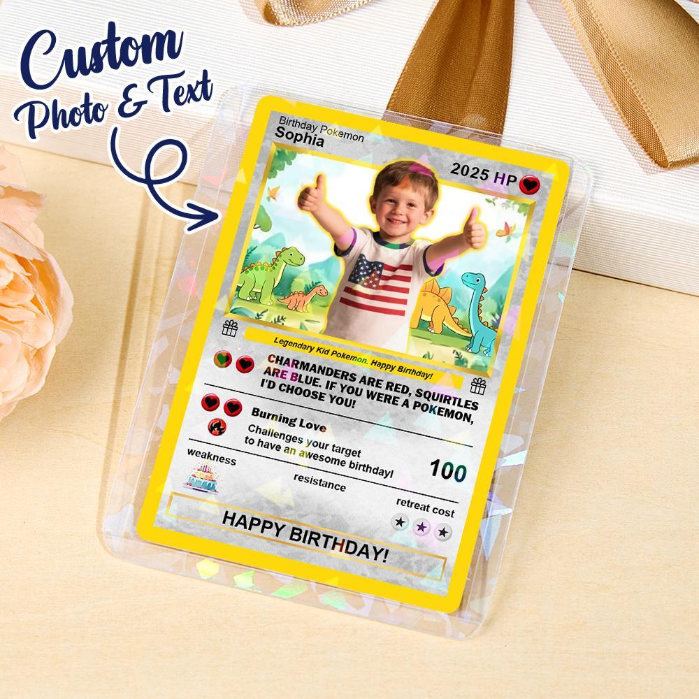 Custom Photo Text Birthday Cards Personalized Card For Kid Birthday Gift Boyfriend Gift Birthday Keepsake Happy Birthday Poke Card