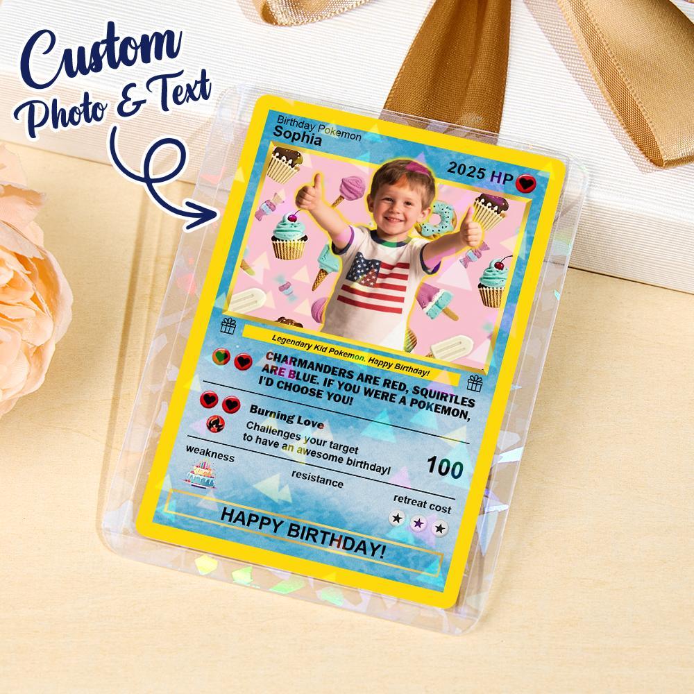 Custom Photo Text Birthday Cards Personalized Card For Kid Birthday Gift Boyfriend Gift Birthday Keepsake Happy Birthday Poke Card
