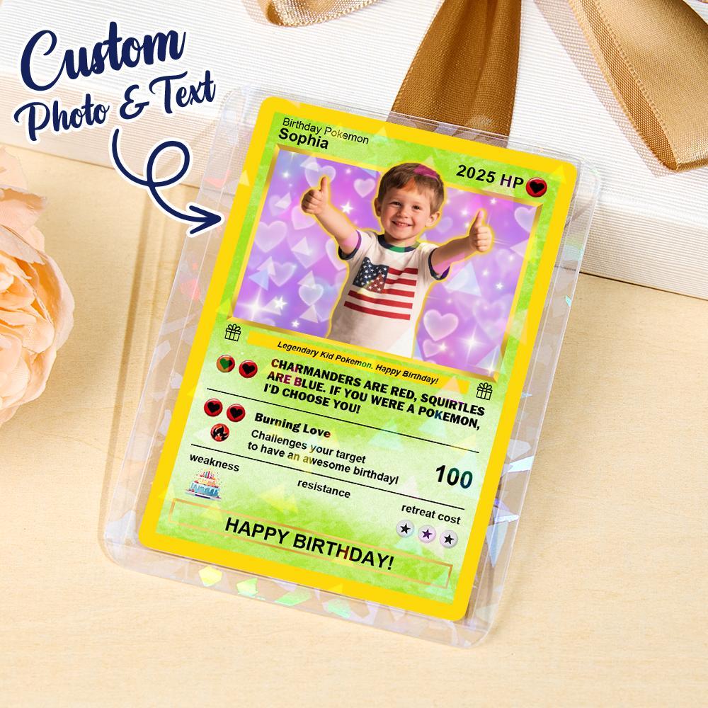 Custom Photo Text Birthday Cards Personalized Card For Kid Birthday Gift Boyfriend Gift Birthday Keepsake Happy Birthday Poke Card