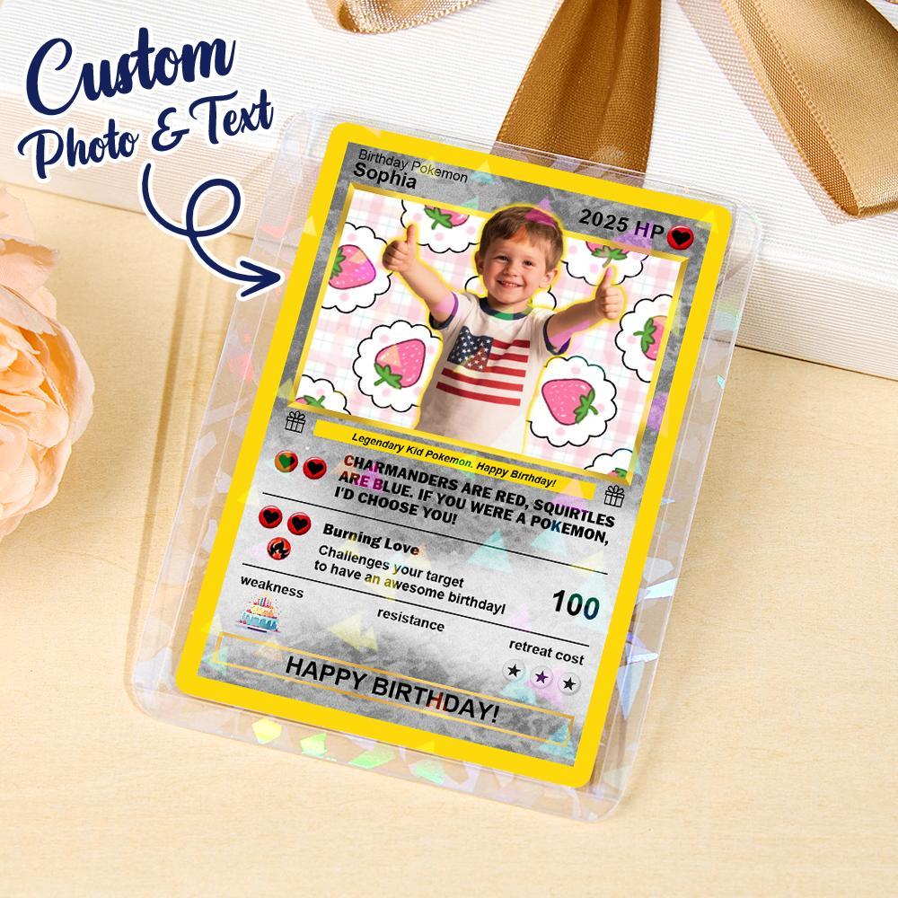 Custom Photo Text Birthday Cards Personalized Card For Kid Birthday Gift Boyfriend Gift Birthday Keepsake Happy Birthday Poke Card