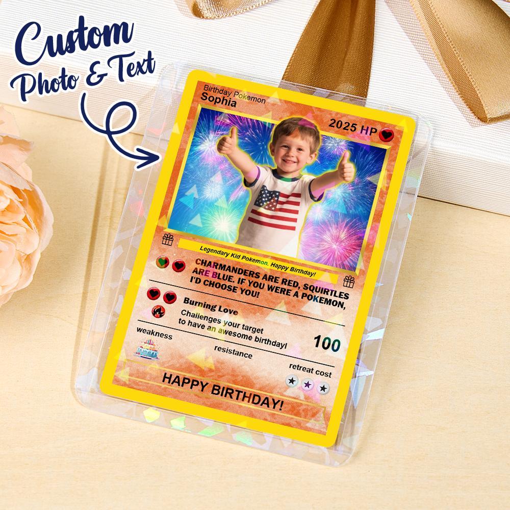 Custom Photo Text Birthday Cards Personalized Card For Kid Birthday Gift Boyfriend Gift Birthday Keepsake Happy Birthday Poke Card
