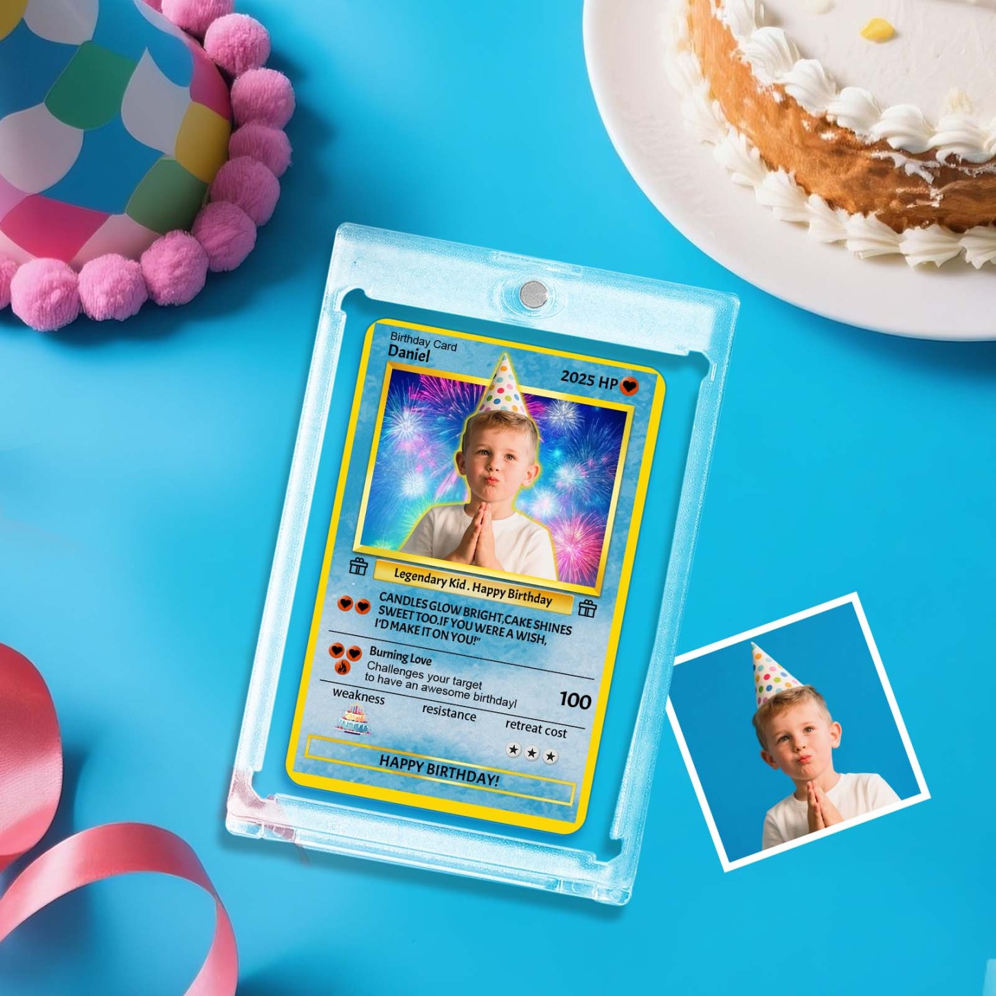 Custom Photo Birthday Cards Personalized Card For Kid Birthday Gift Boyfriend Gift Birthday Keepsake Happy Birthday Poke Card