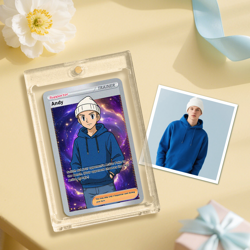 Custom Anime Game Card Personalized Collectible Card with Your Photo & Name| Unique Gift for Fans & Couples Christmas Gifts - MyFaceSocksUK