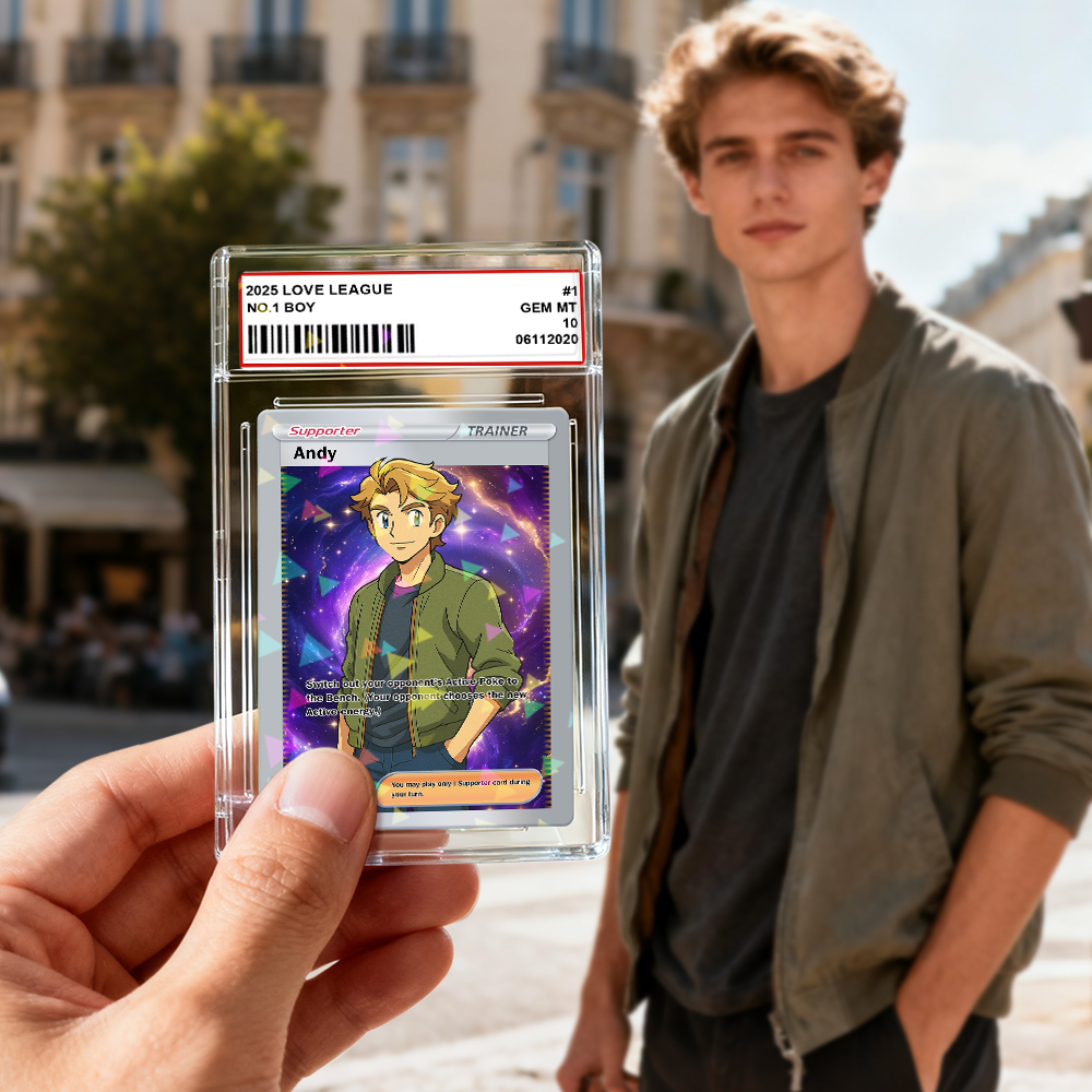 Custom Anime Game Card Personalized Collectible Card with Your Photo & Name| Unique Gift for Fans & Couples Christmas Gifts - MyFaceSocksUK