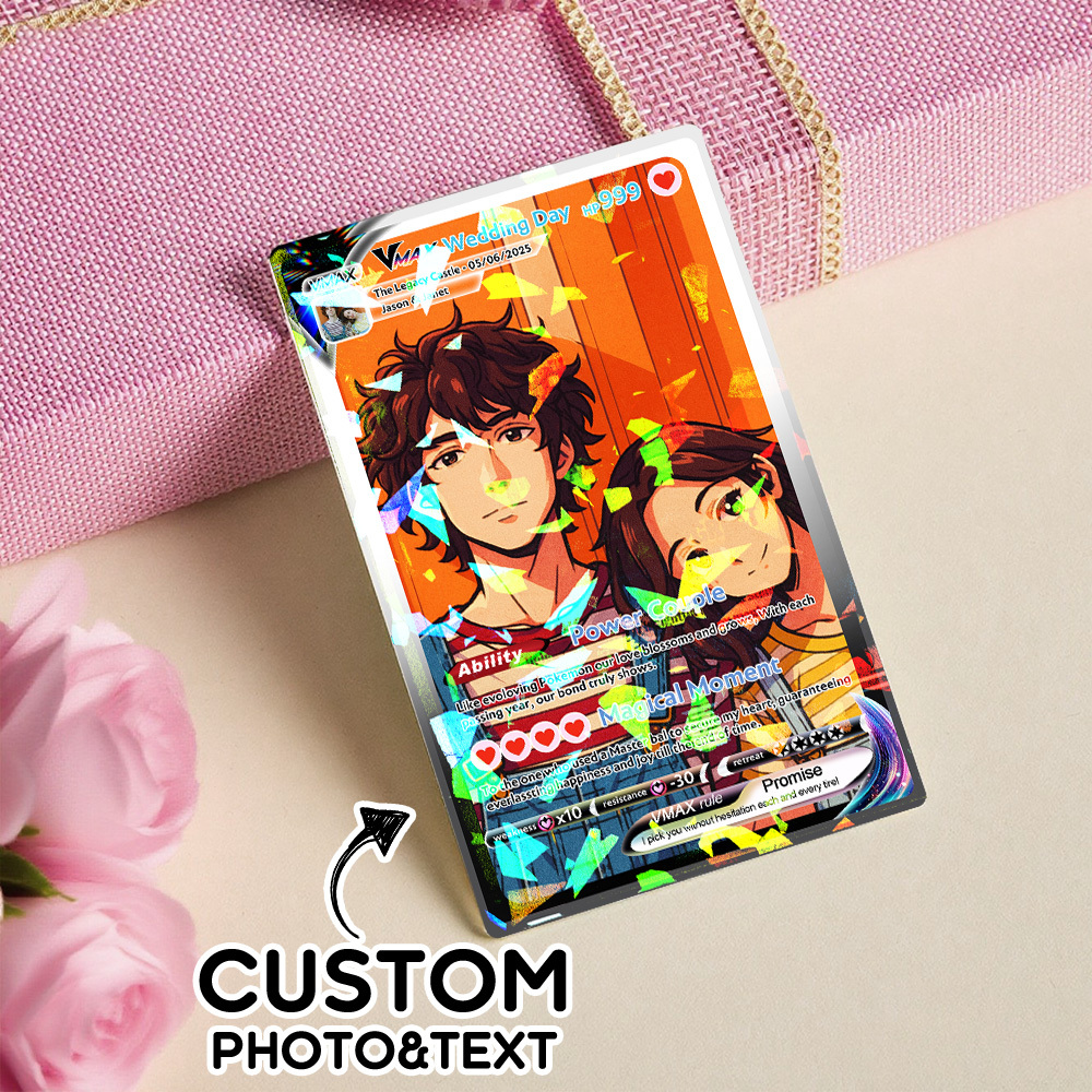 Custom Anime Couple Card Romantic Valentine Gift for Couple Unique Collectible Keepsake Gift - MyFaceSocksUK