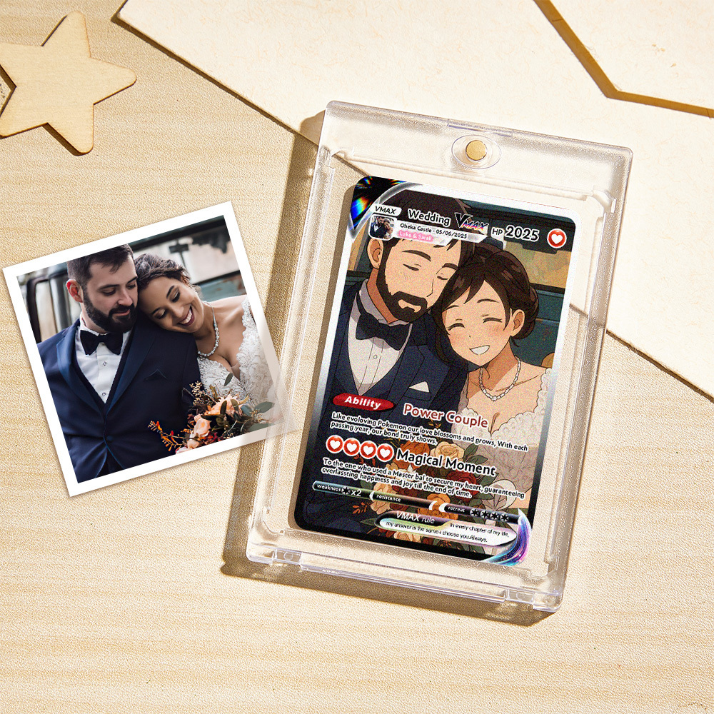Custom Anime Couple Card Romantic Valentine Gift for Couple Unique Collectible Keepsake Wedding Gift - MyFaceSocksUK