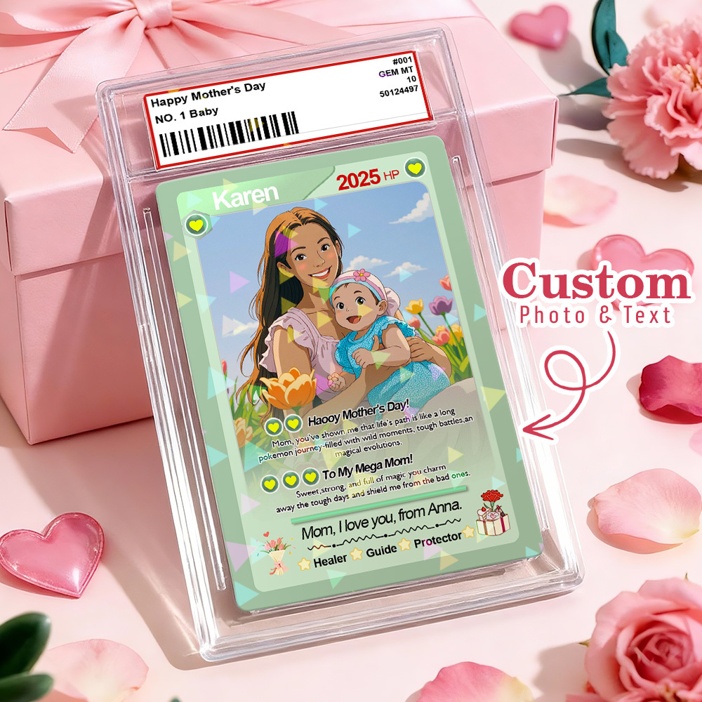Custom Poke Card Pregnancy Announcement Personalized Pokemon Card Custom Pokemon Card Gift for Him and Her Birth Mothers Day Gift Idea
