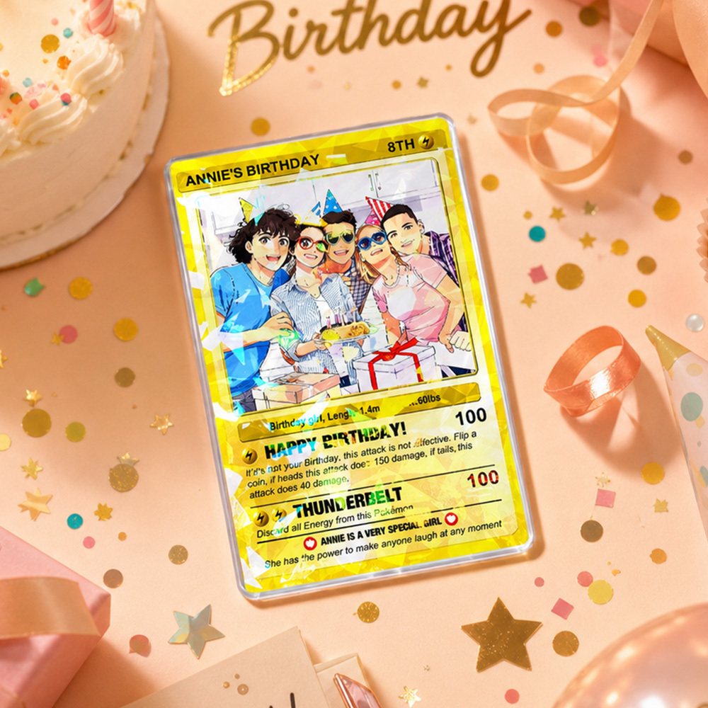 Personalized Poke Card in Birthday, Birthday Wallet Card, Birthday Photo Card from Kids, Custom Poke Anniversary Card, Happy Birthday Gift - MyFaceSocksUK