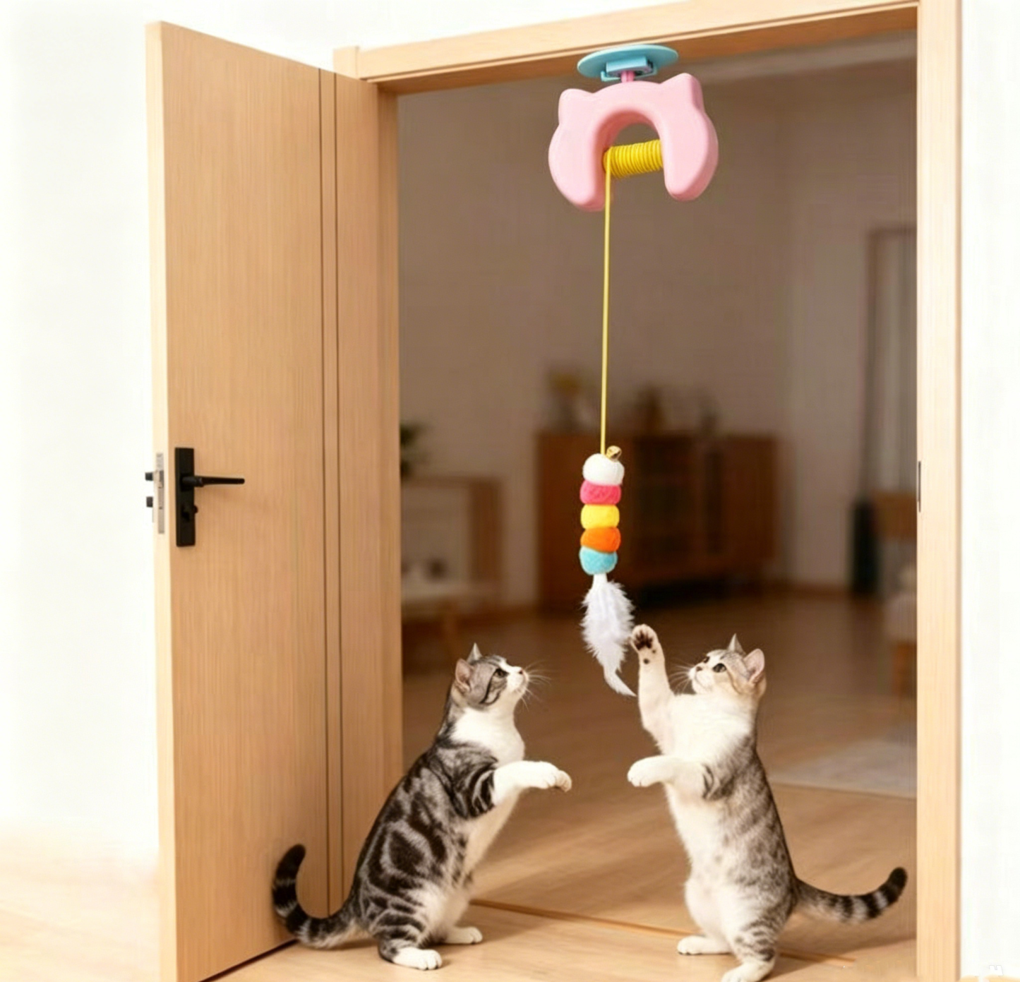 Cat Yo-Yo Cat Toy Funny Cat Stick Caterpillar Automatic Electric Smart Hanging Door Self-Happiness and Boredom Relief Artifact for Pets - MyFaceSocksUK
