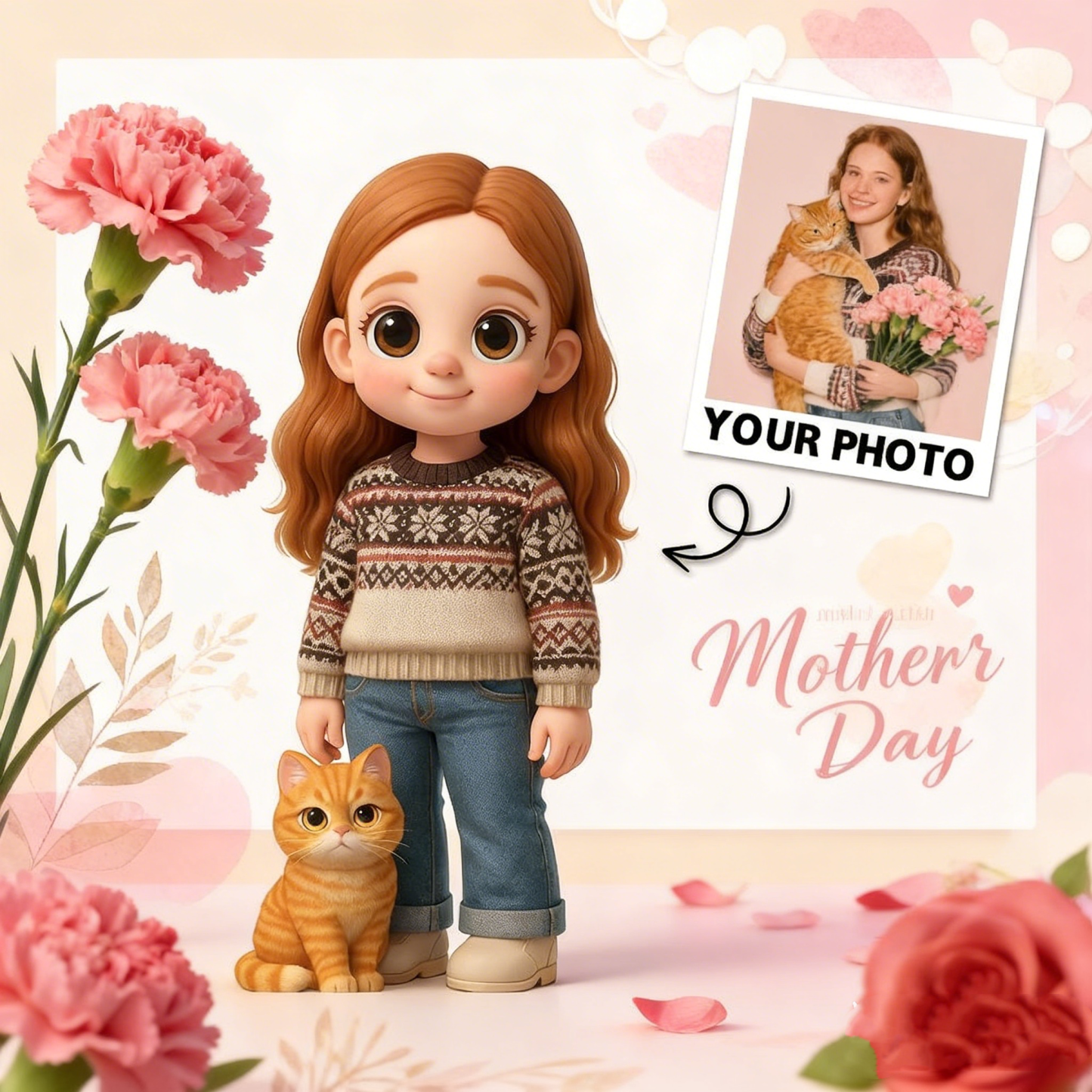 Personalized 3D Character Figurine Made from Photo Unique Office Desk Decoration Mothers Day Gift For Mum 