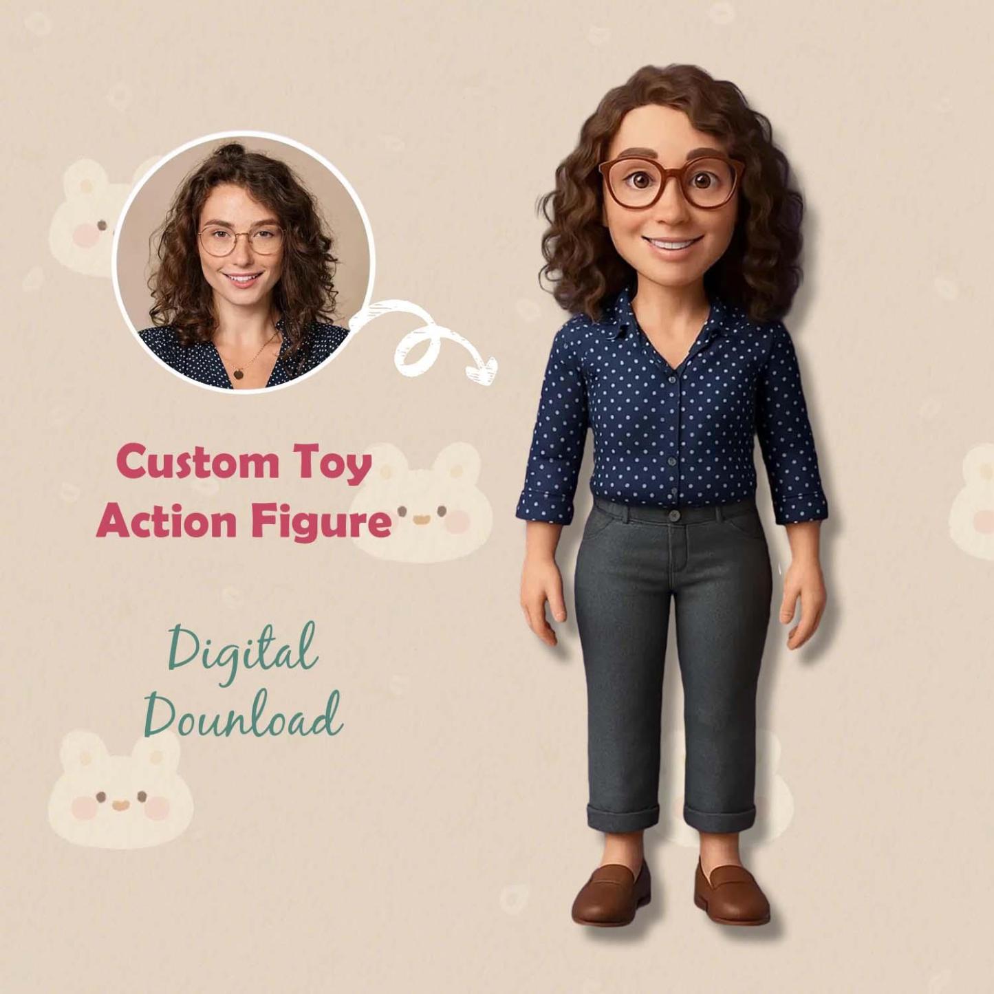 Custom Toy Figure Digital, Personalized Action Figure Design, Personalized Digital Figure Art, Personalized Digital Figure Portrait - MyFaceSocksUK