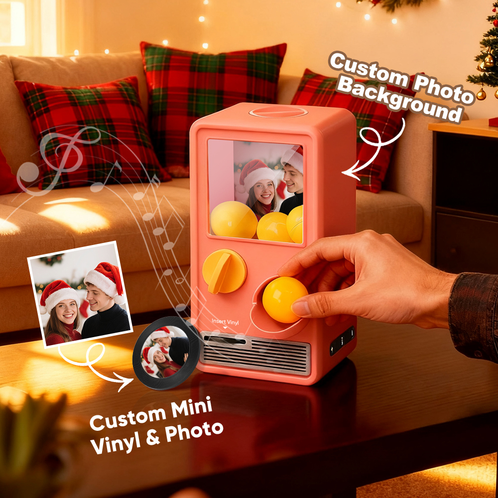 Personalized Music and Photo Music Gachapon Machine Custom Song Mini Record Box Retro Christmas Gifts for Her - MyFaceSocksUK