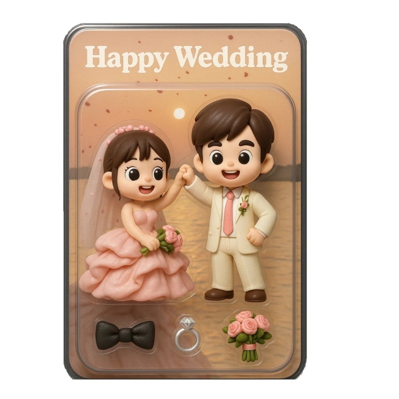 Full Body Custom 3D Effect Action Figure Pack Packaging Toy Box Style Art Gift Personalized Acrylic Fridge Magnets Couple's Gifts Wedding Gifts - MyFaceSocksUK