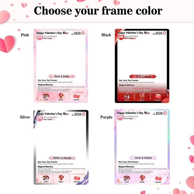 Personalized Poke Valentine s Day Card, Custom Photo Anime Couple Card, Wedding & Anniversary Gift for Him Her, Boyfriend Gift