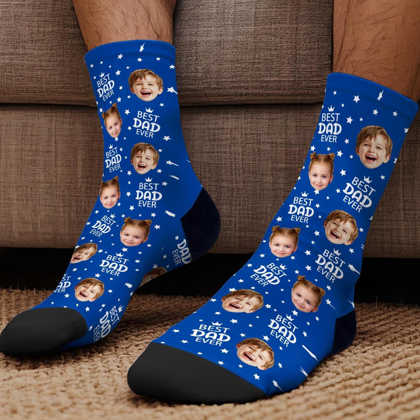 Custom Face Socks Personalized Photo Socks for Dad Fathers Day Gift - MyFaceSocksUK