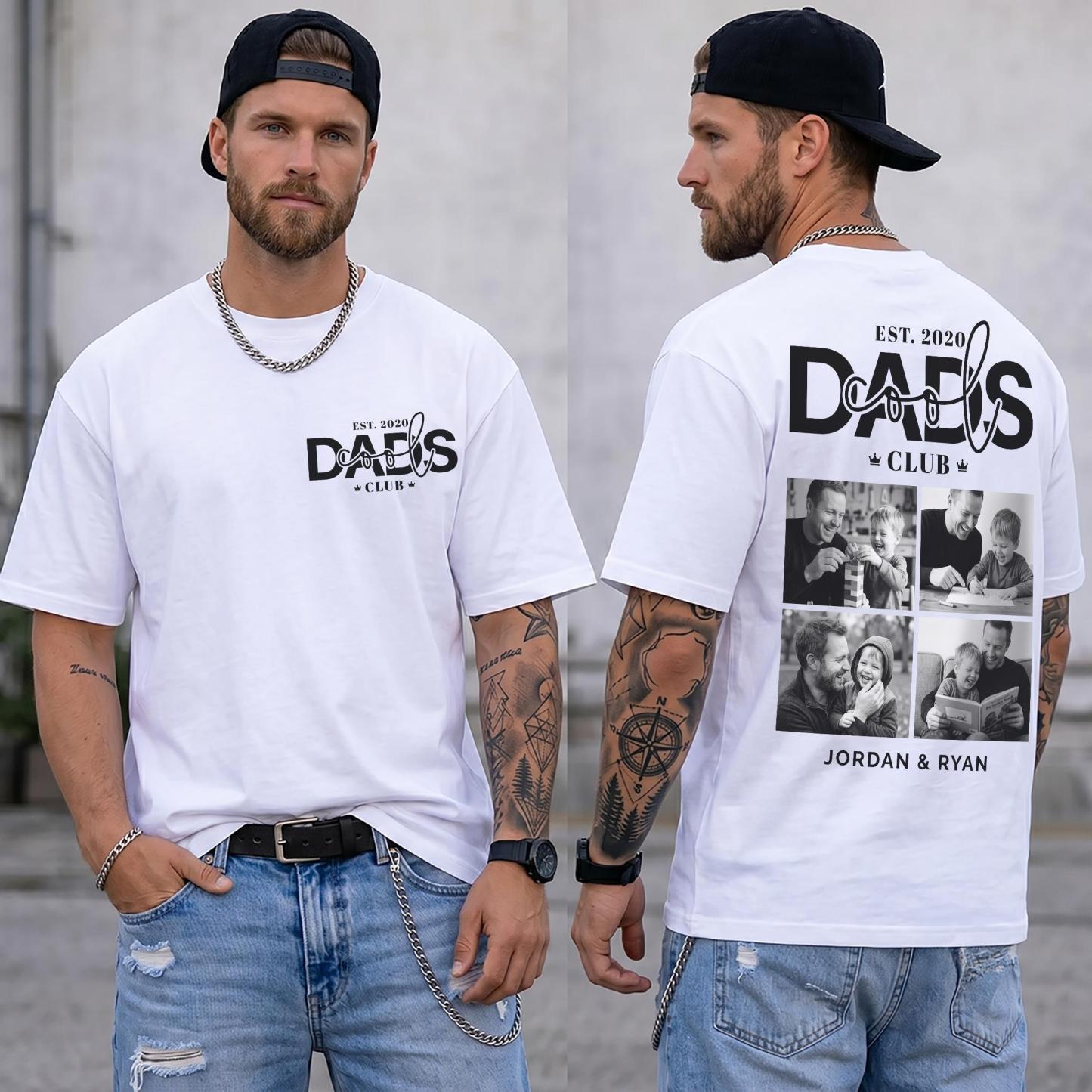 Personalized Cool Dad Photo Shirt, Dad Gift Custom, Father's Day T-Shirt with Kids Name, Cool Dad Club Photo Shirt - MyFaceSocksUK