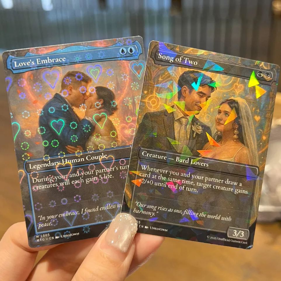 Custom Anime Couples Magic Card Personalized Photo Magic Anime Card Gift for Couples - MyFaceSocksUK