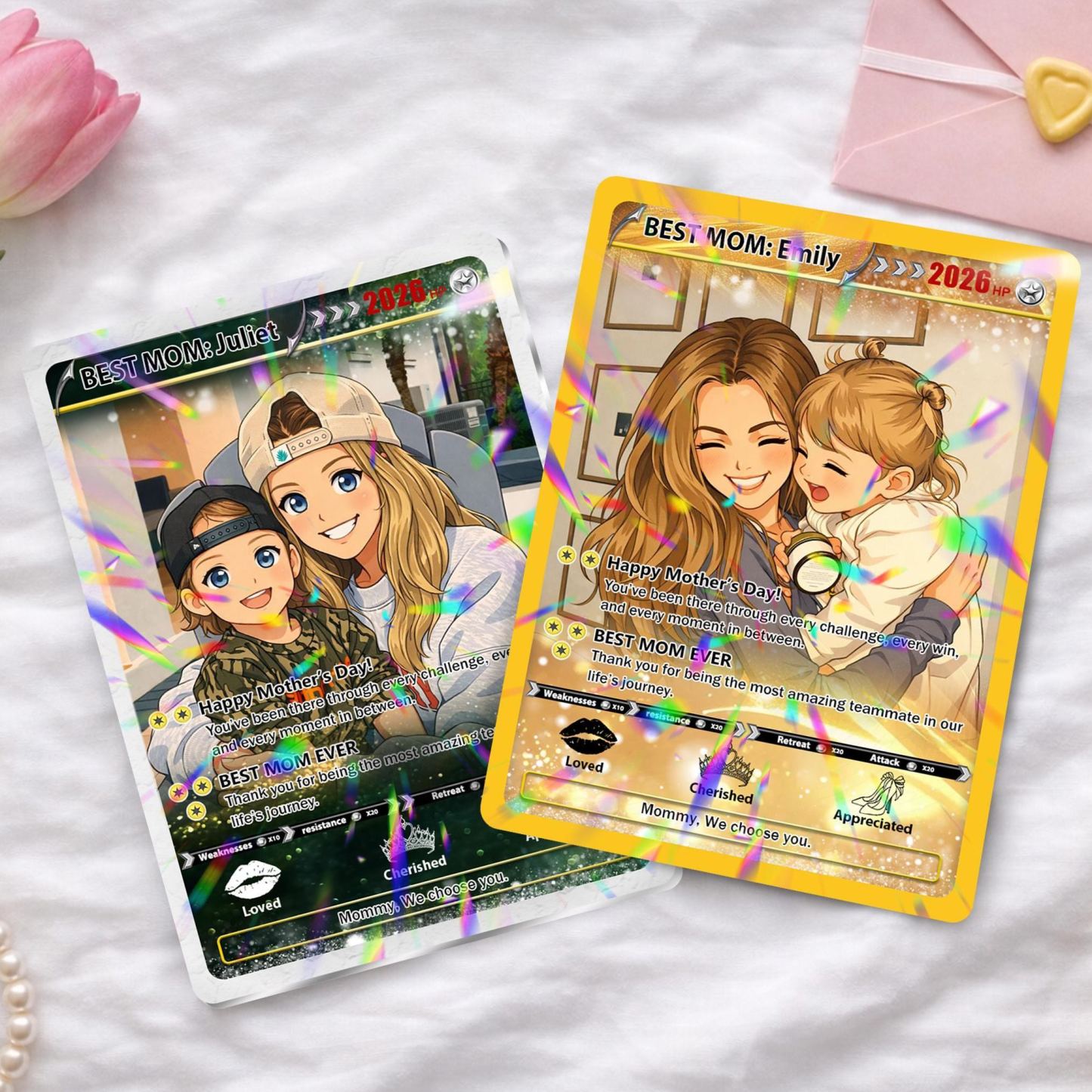 Custom Poké Mother's Day Card, Personalized Photo Trainer Card for Mom, Gamer Mom Gift, Unique Mother's Day Keepsake - MyFaceSocksUK