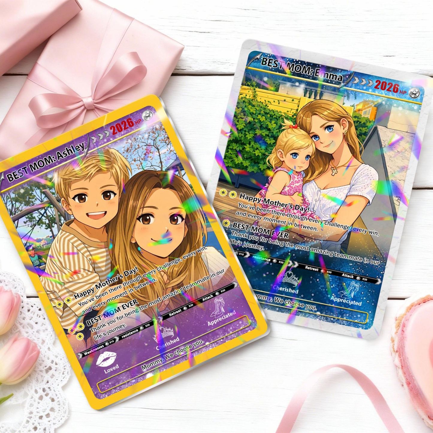 Custom Poké Mother's Day Card, Personalized Photo Trainer Card for Mom, Gamer Mom Gift, Unique Mother's Day Keepsake - MyFaceSocksUK