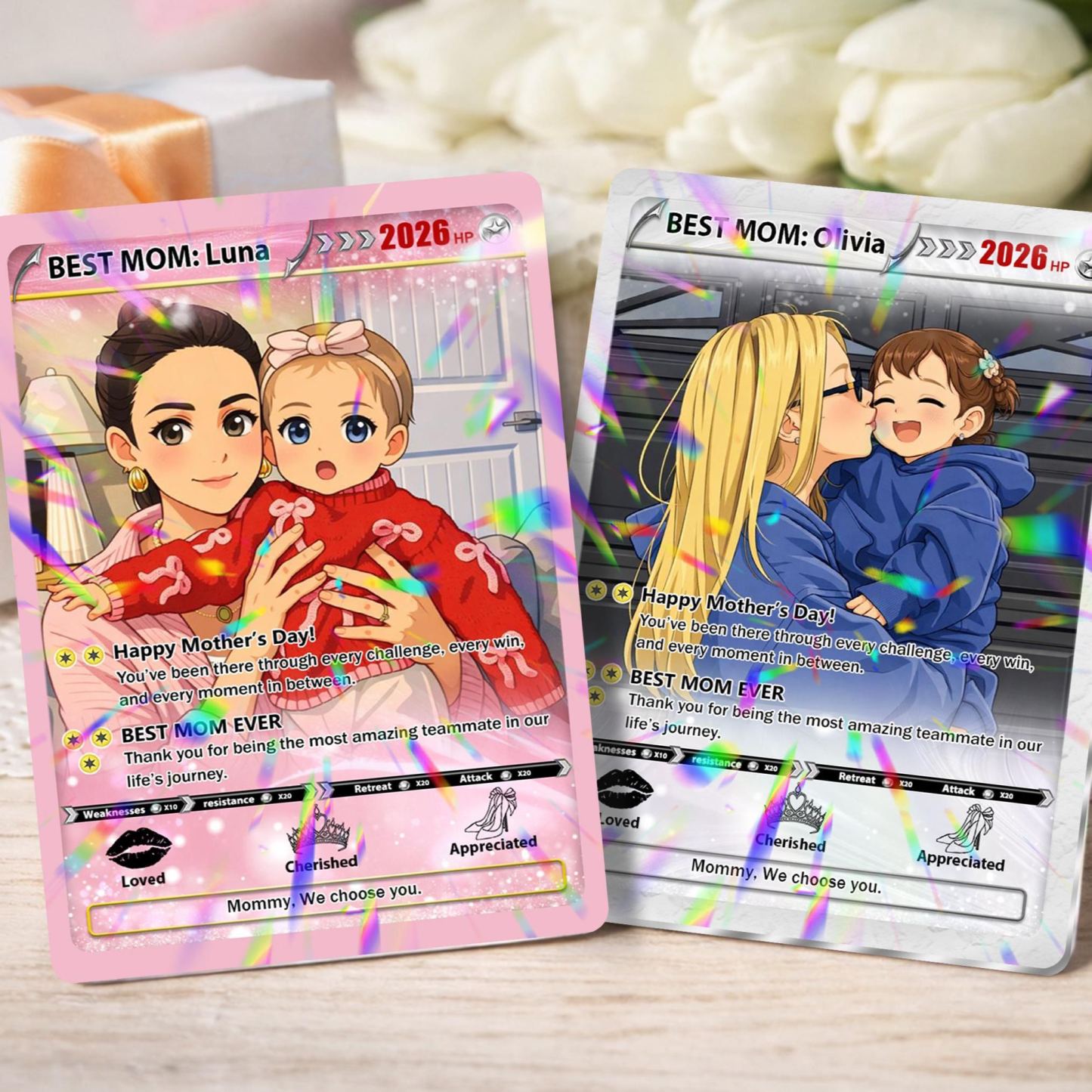 Custom Poké Mother's Day Card, Personalized Photo Trainer Card for Mom, Gamer Mom Gift, Unique Mother's Day Keepsake - MyFaceSocksUK