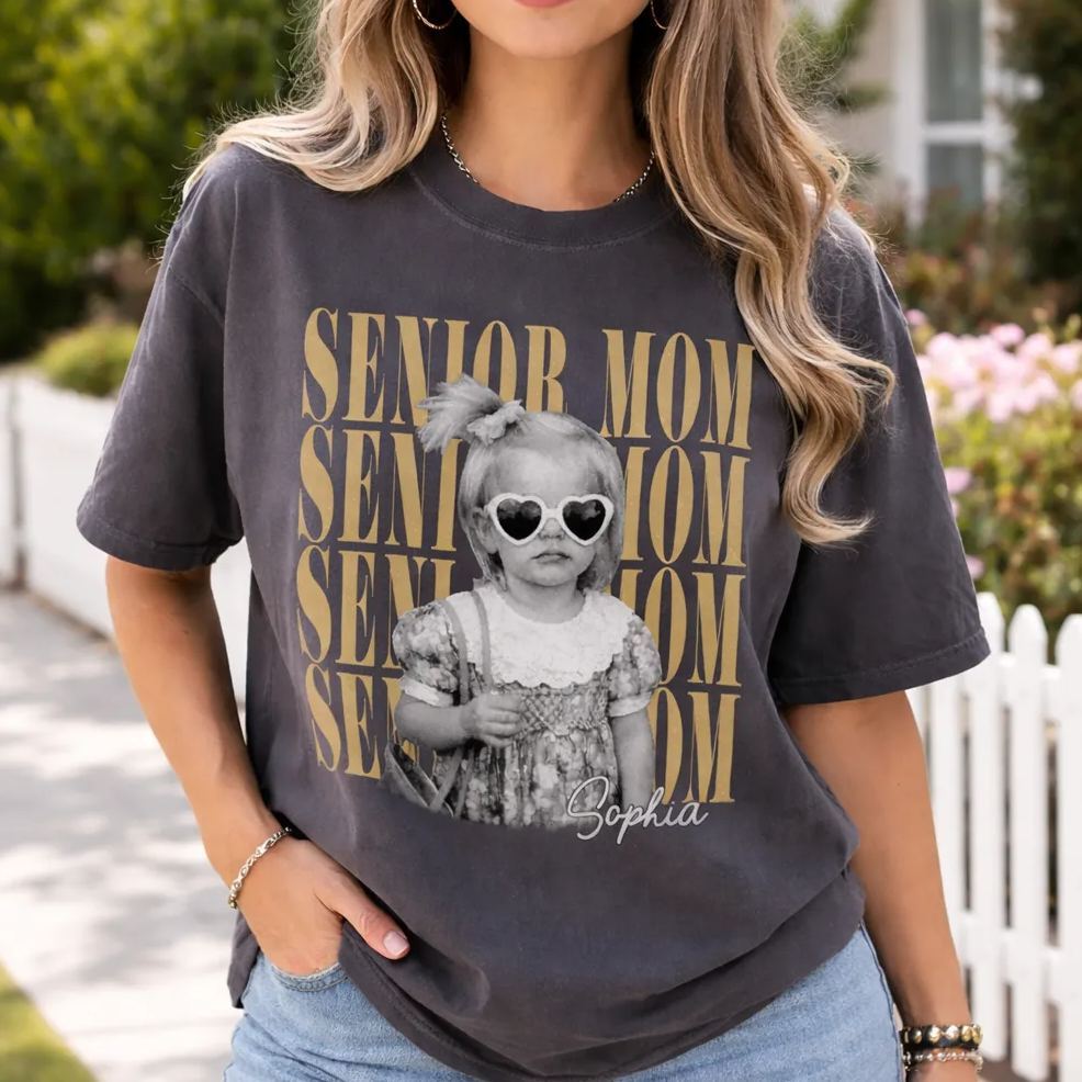 Custom Vintage Photo And Year Senior - Personalized Shirt Mothers Day Gift Cool Shirt - MyFaceSocksUK