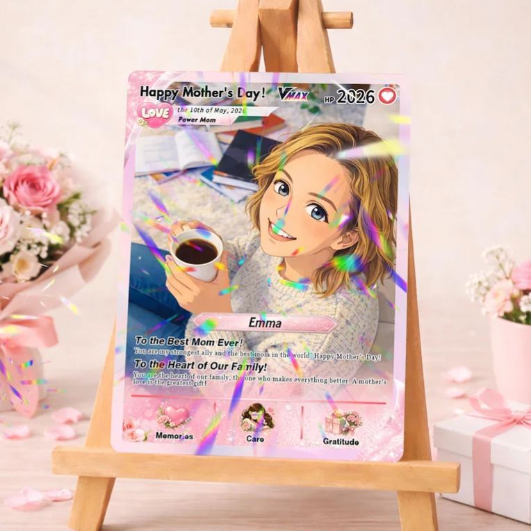 Best Mom Ever Poke Card Personalized Card Gift for Mom Anniversary Card Mother's Day Gift Custom Poke Mom Card with Photo - MyFaceSocksUK