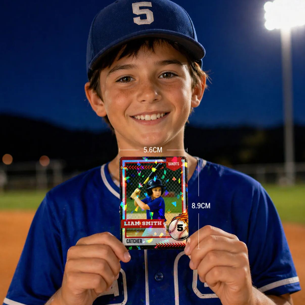 Personalized Holographic Baseball Trading Card, MVP Trading Card, Baseball Team Gifts