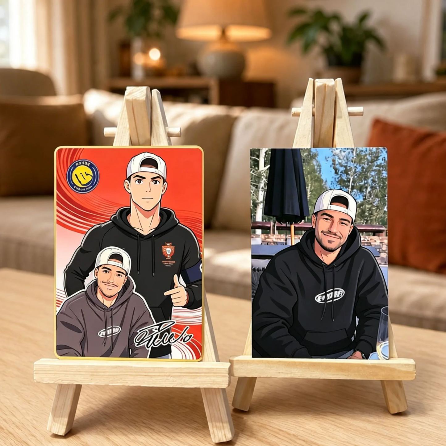 Anime Football Star Custom Trading Card – Personalized Fan Photo Collectible Father's Day Gift - MyFaceSocksUK