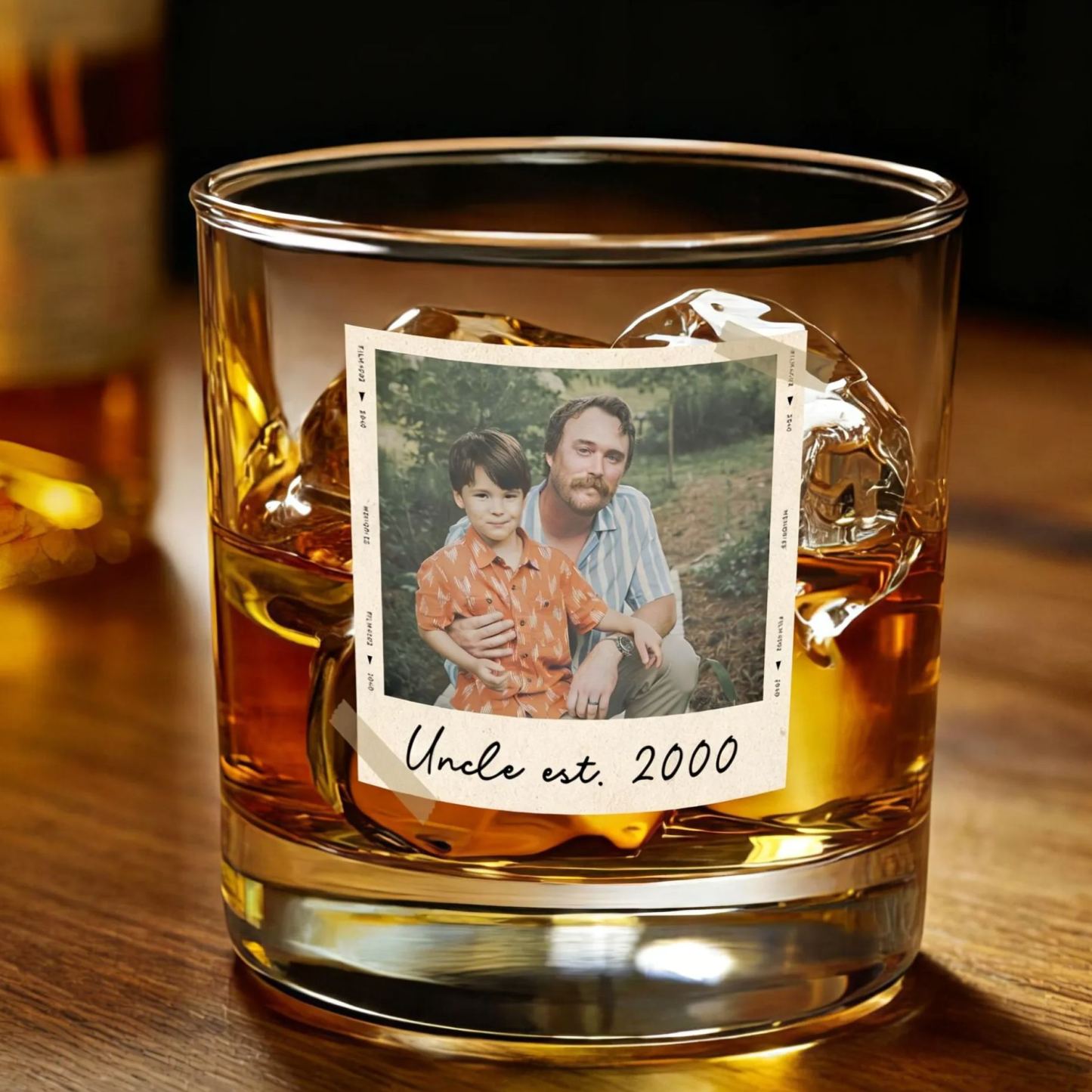 Dad Gifts, Gifts For Dad, Custom Photo Dad Est Whiskey Glass, Grandpa Gift, Dad Glass, Gifts For Him, Portrait Photo Grandpa Glass, New Dad - MyFaceSocksUK