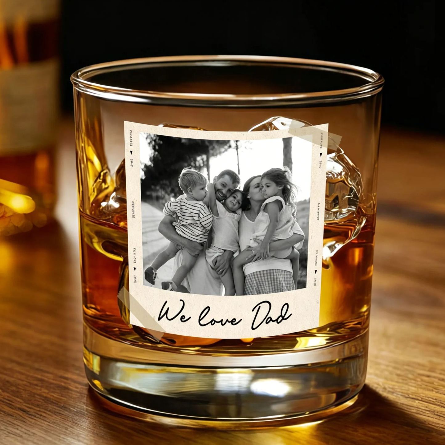 Dad Gifts, Gifts For Dad, Custom Photo Dad Est Whiskey Glass, Grandpa Gift, Dad Glass, Gifts For Him, Portrait Photo Grandpa Glass, New Dad - MyFaceSocksUK