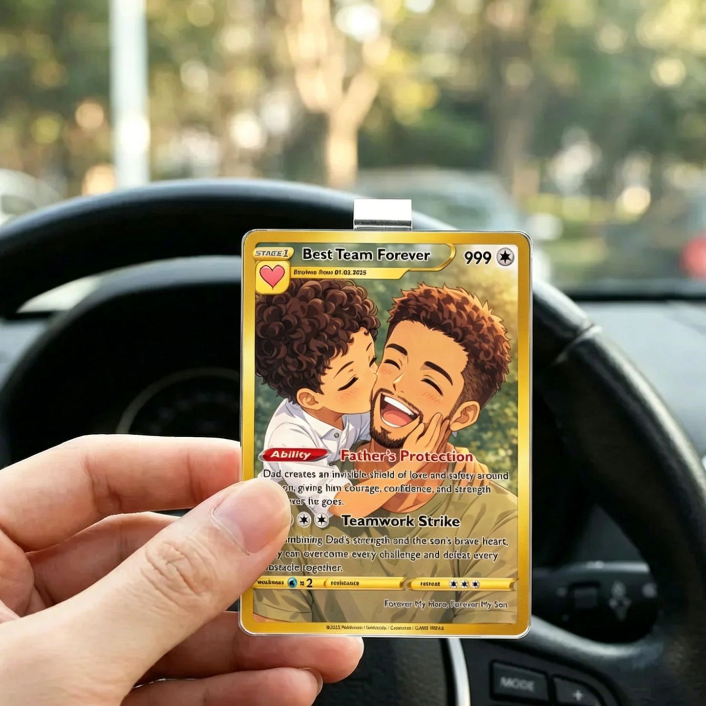 Best Team Ever Trading Card - Personalized Car Visor Clip - MyFaceSocksUK