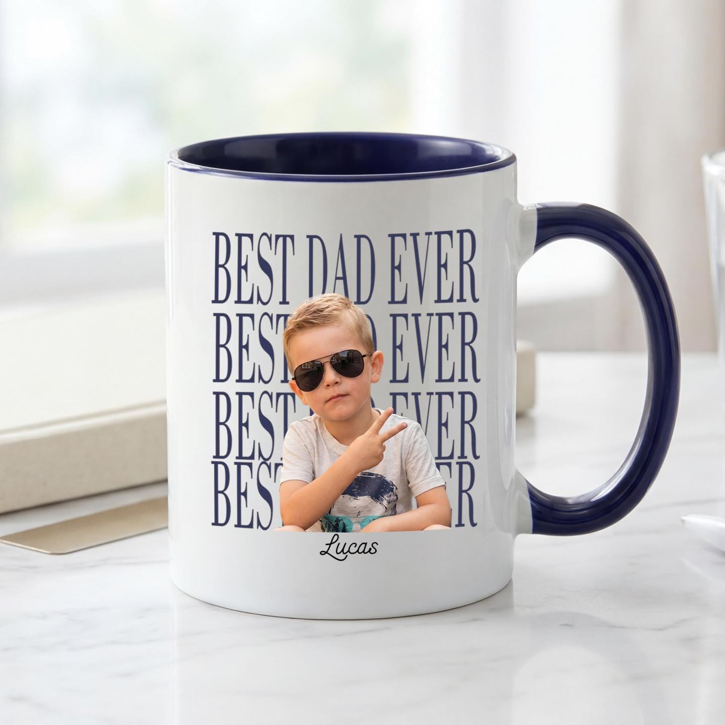 Custom Baby Photo Dad Mug,Personalized Best Dad Ever Cup,Father's Day Keepsake,Gift for Dad,Best Dad Ever Mug,Father's Day,New Dad Gift - MyFaceSocksUK