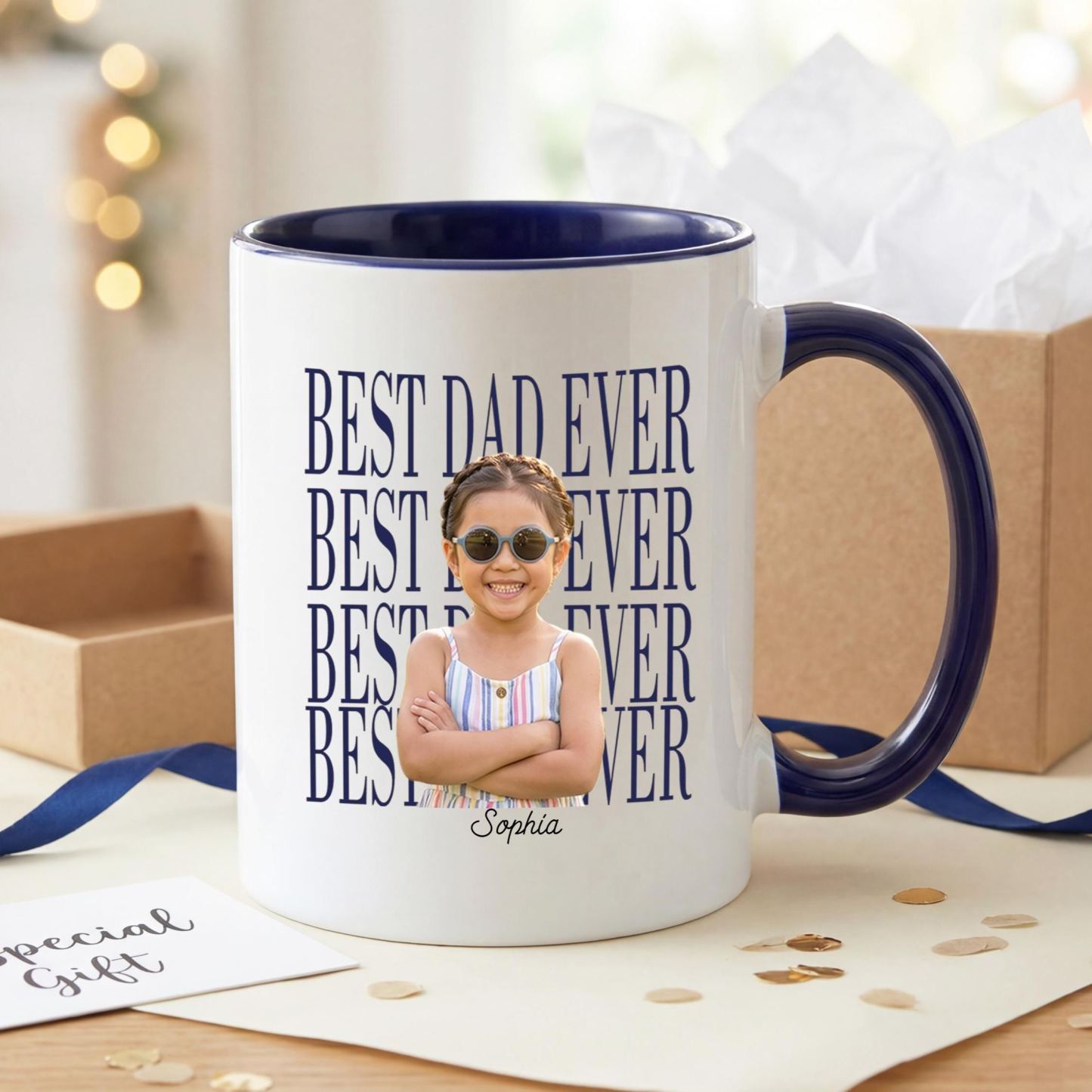 Custom Baby Photo Dad Mug,Personalized Best Dad Ever Cup,Father's Day Keepsake,Gift for Dad,Best Dad Ever Mug,Father's Day,New Dad Gift - MyFaceSocksUK