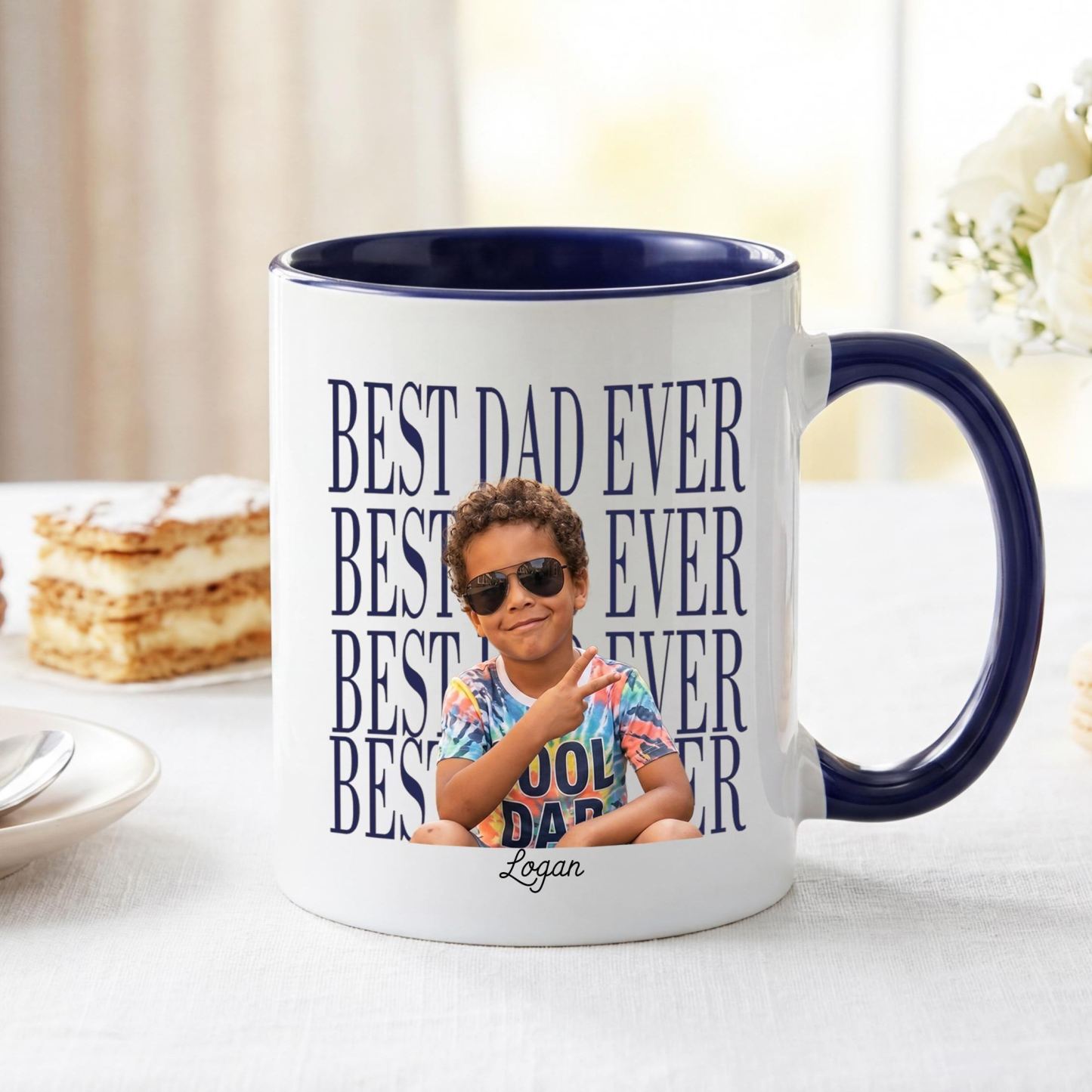 Custom Baby Photo Dad Mug,Personalized Best Dad Ever Cup,Father's Day Keepsake,Gift for Dad,Best Dad Ever Mug,Father's Day,New Dad Gift - MyFaceSocksUK