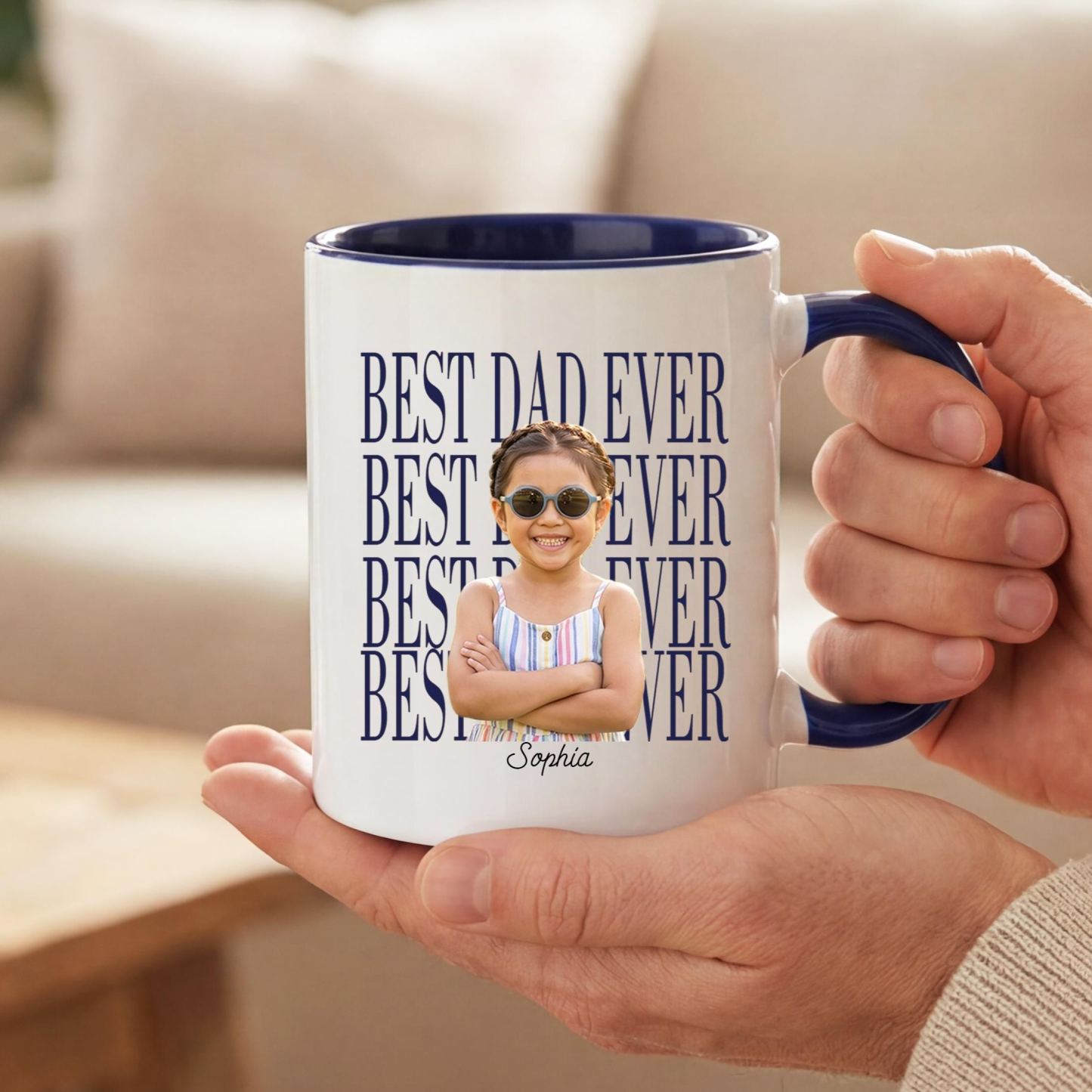 Custom Baby Photo Dad Mug,Personalized Best Dad Ever Cup,Father's Day Keepsake,Gift for Dad,Best Dad Ever Mug,Father's Day,New Dad Gift - MyFaceSocksUK