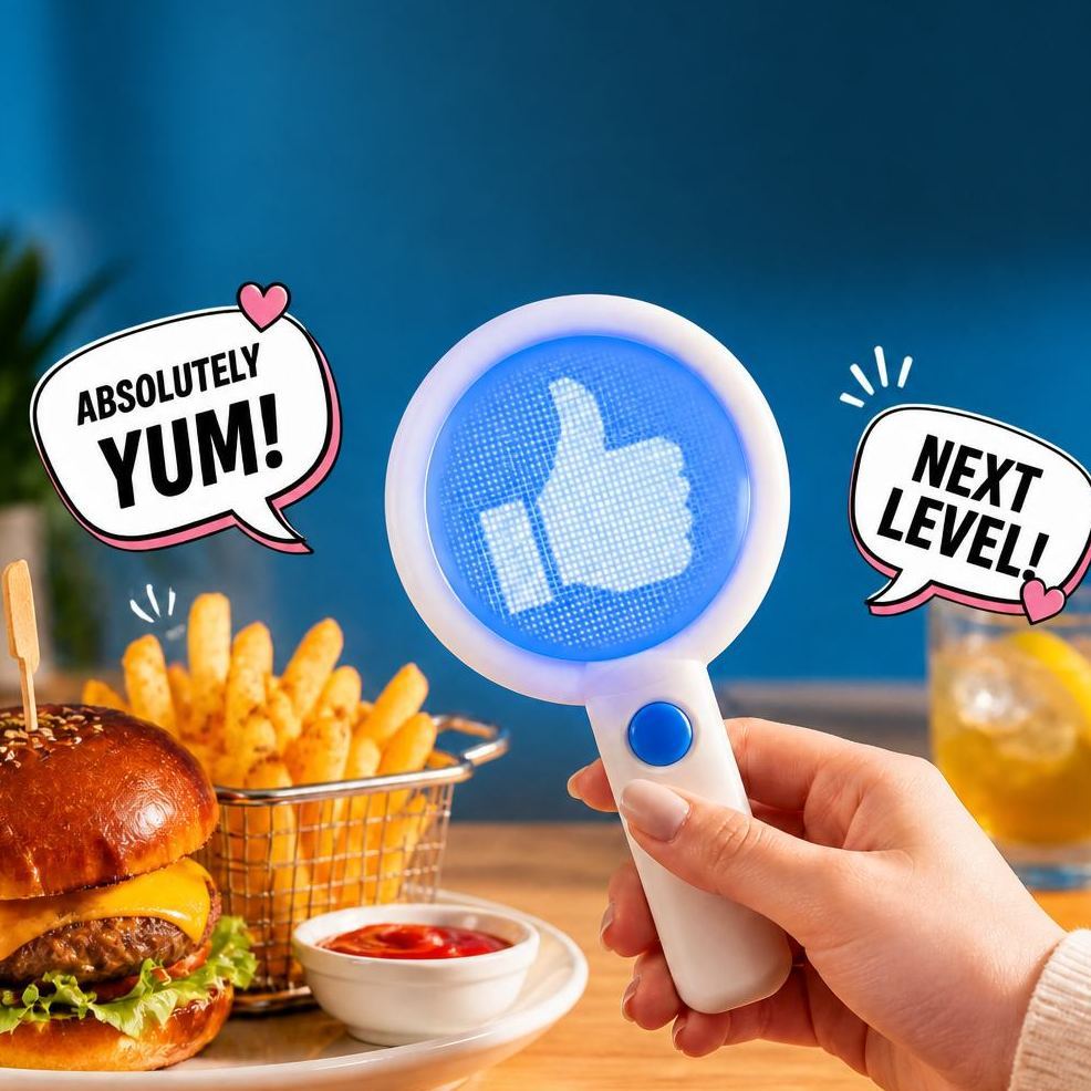 Funny Yes No Paddle Sign with LED Light, Double-Sided Correct Wrong Handheld Button, Food Rating Props, Party Game Judge Sign - MyFaceSocksUK
