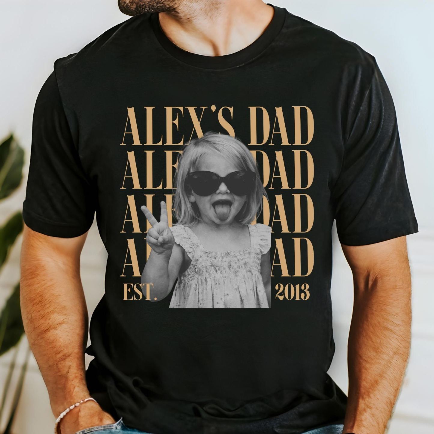 Custom Dad Vintage Photo Shirt: Personalized Fathers Day Shirt With Kids Photo, Funny Dad Shirt, Best Dad Ever Shirt, New Dad Gift