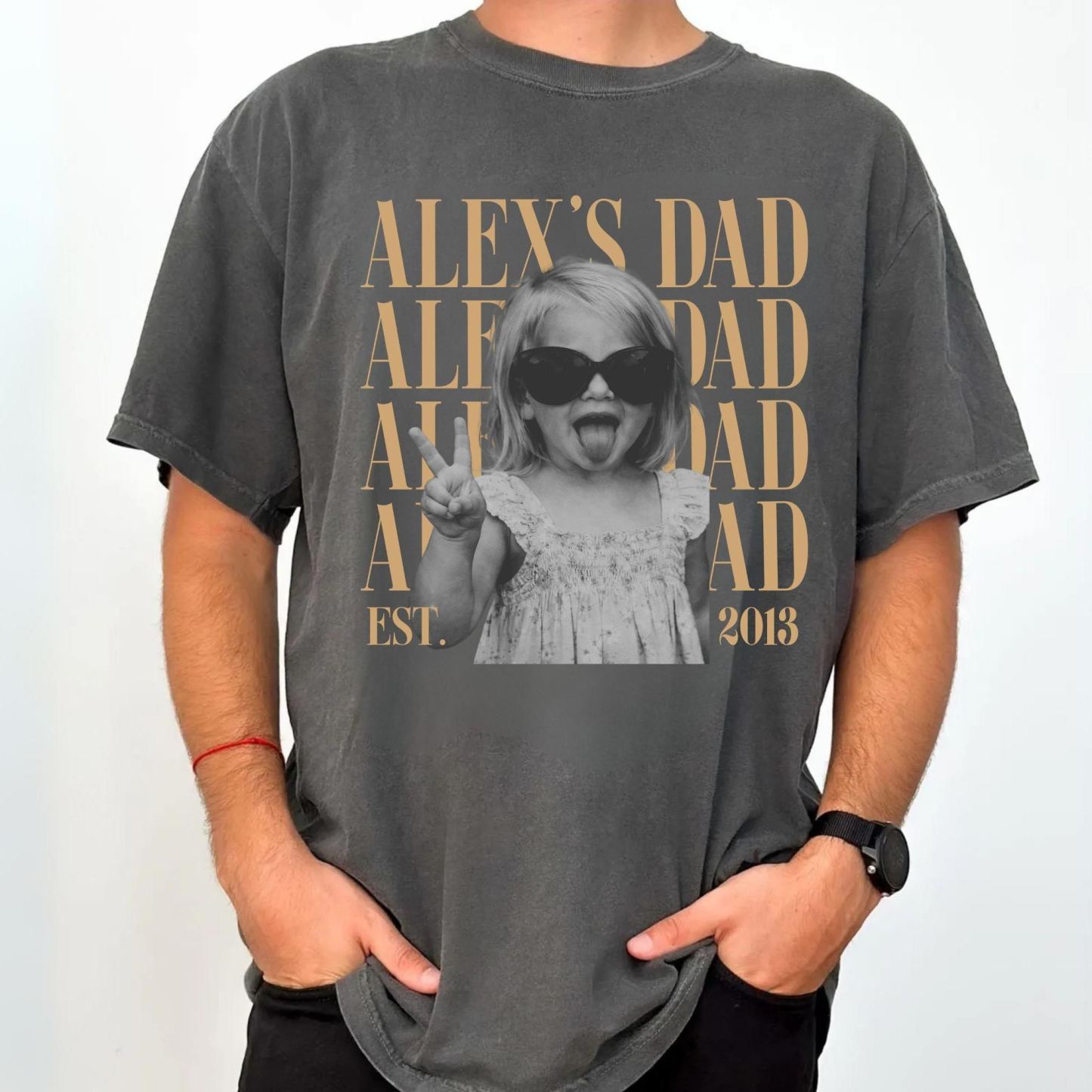 Custom Dad Vintage Photo Shirt: Personalized Fathers Day Shirt With Kids Photo, Funny Dad Shirt, Best Dad Ever Shirt, New Dad Gift