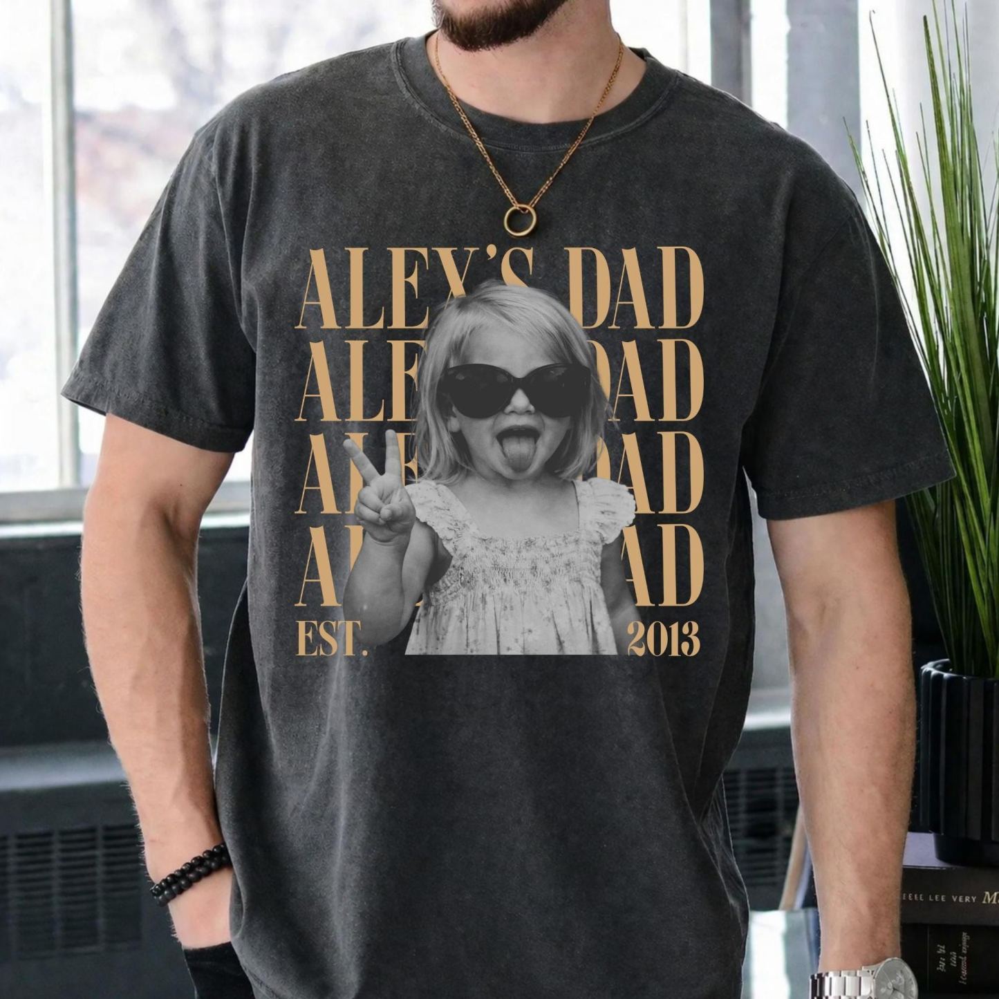 Custom Dad Vintage Photo Shirt: Personalized Fathers Day Shirt With Kids Photo, Funny Dad Shirt, Best Dad Ever Shirt, New Dad Gift