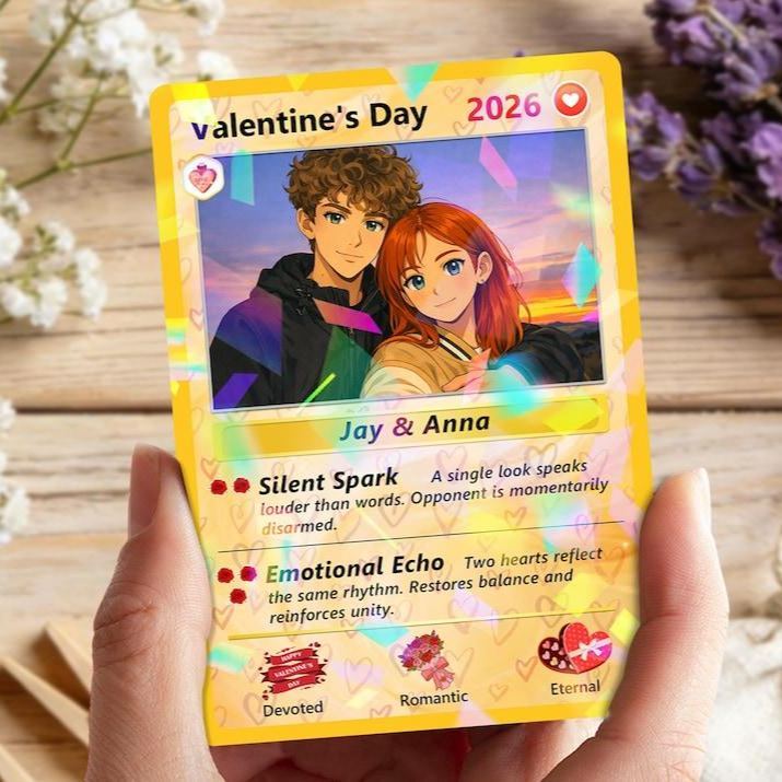 Personalized Pkm Couple Anniversary Card, Custom Valentine's Day Gift for Couples, Anniversary Keepsake