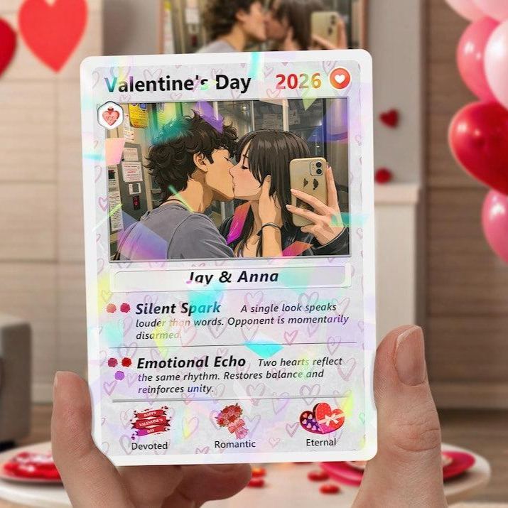 Personalized Pkm Couple Anniversary Card, Custom Valentine's Day Gift for Couples, Anniversary Keepsake